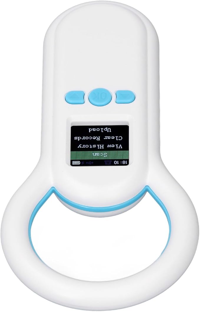 aqxreight Pet Microchip Scanner 134 2Khz Portable Animal Ear Tag ID Reader 44 Inch TFT Display Screen 500 Records Storage Display Allowing Vie Pet ReaderPet Microchip ReaderAnimal Tag