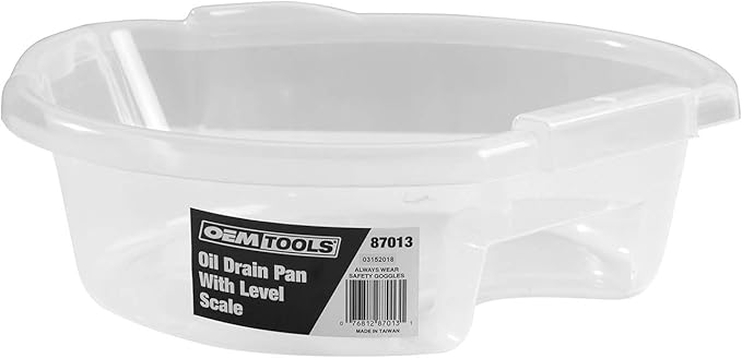 OEMTOOLS 87013 Oil Drain Pan Clear with Level Scale