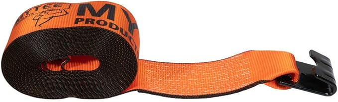 Mytee Products (2 Pack) 4" x30' Heavy Duty Ratchet Straps w/Flat Hook - 6,667 lbs WLL High Abrasion Trailer Tie Down Ratchet Straps - Orange