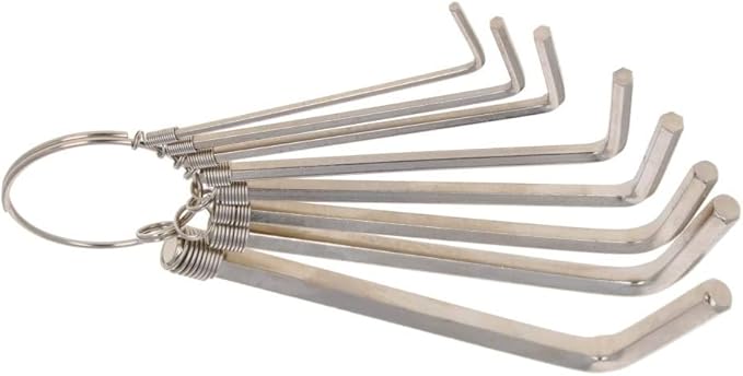 Utoolmart Hex Key Set, 8 in 1 Metric L Shape Hexagon Head Wrench with Ring for Repair Tool (Silver Tone)