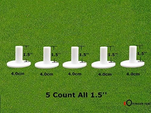 FINGER TEN Golf Rubber Tees Driving Range Value 5 Pack, Mixed Size or 5 Same Size for Practice Mat