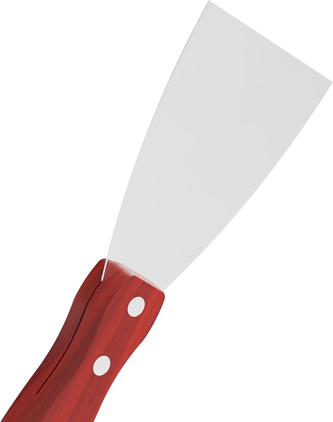 Putty Knife, 2PCS 3 Inch Stainless Steel Scraper Tool, Wooden Handle Metal Spackle Knives for Drywall, Decals, Wall Paper, Floor Tile, Patching, Painting, Taping, Scraping Coating