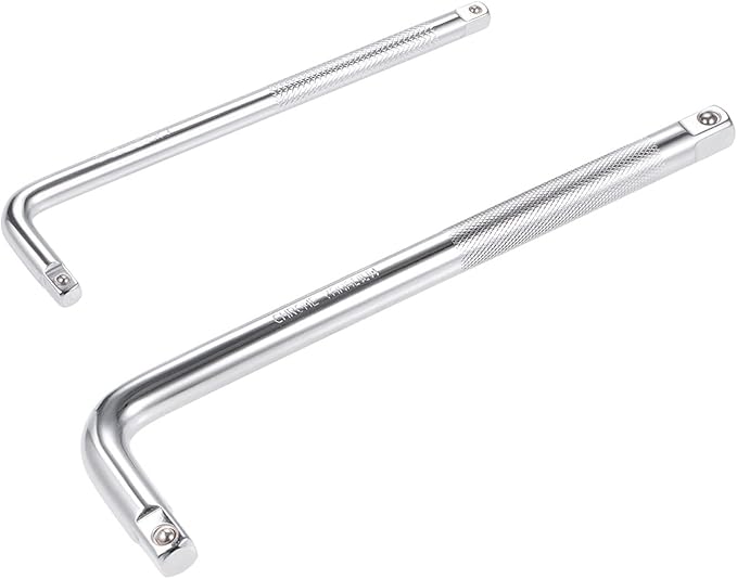 uxcell 1/2" & 1/4" Drive Socket Breaker Set,L Shape Extension Bar Wrench,CR-V,2pcs