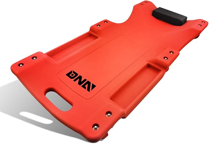 DNA Motoring Heavy Duty ABS Plastic Automotive Creeper and Torin TR6300 Padded Mechanic Rolling Shop Seat