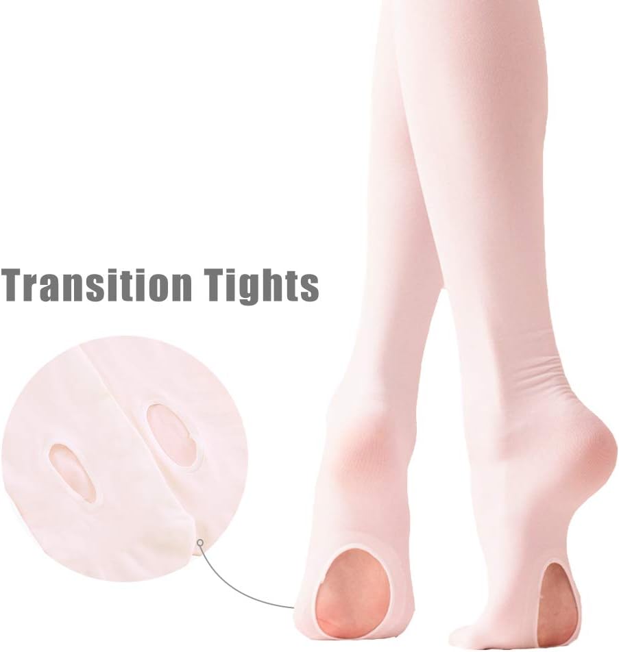 Stelle Girls' Ballet Dance Convertible Tights - Ultra Soft Pro Transition Design | Comfortable Fit