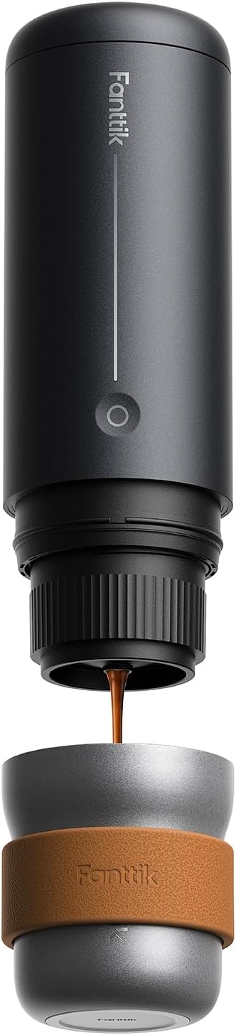 Fanttik Cafein 11 Portable Coffee Machine, 20 Bar Coffee Maker with USB-C | Portable&Compact, 135s Rapid Heating, Golden-Cup Extraction, IP65, 4500mAh*3, Travel, Fishing, Hiking, Party, Gym,Office