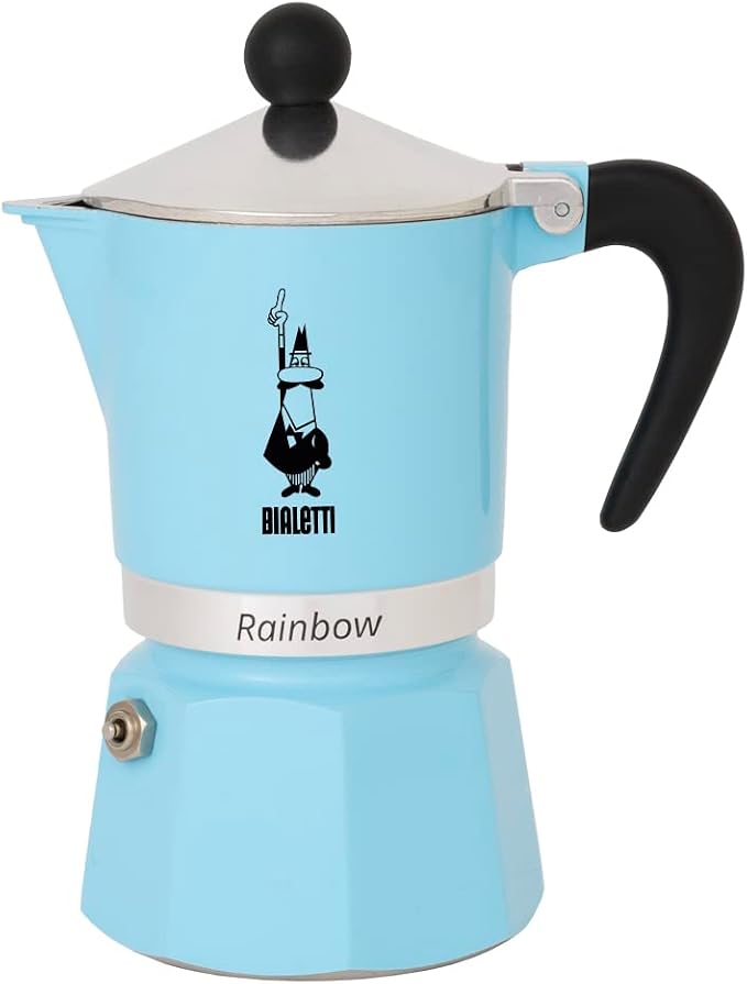Bialetti 5043 Rainbow Espresso Maker, Light Blue