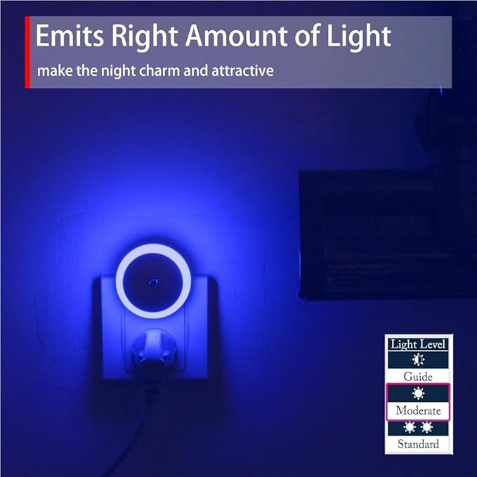 LED Night Light in Dusk to Dawn Smart Sensor Auto Dim Into Wall Night Lamp for Bathroom Hallway Kitchen Stairway Bedroom(1pc Amber)
