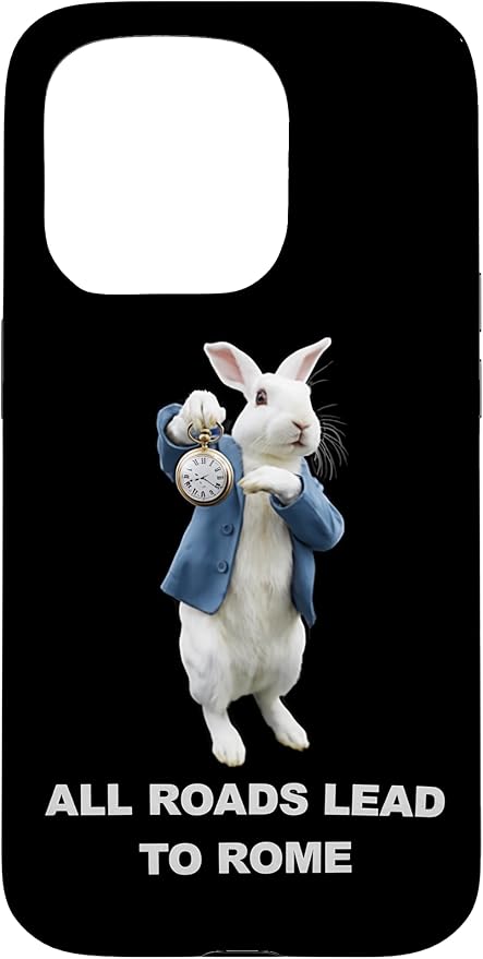 Funny AI Rabbit Meme Tshirt - All Roads Lead to Rome Humor Case for iPhone 15 Pro