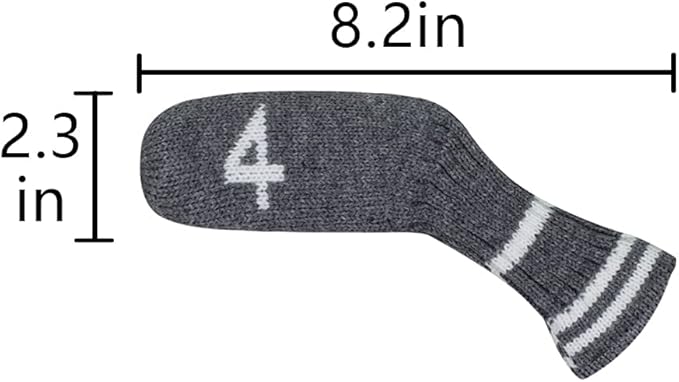 Scott Edward 1/7/10 Pcs Knitted Golf Club Head Covers for Irons Wedge Cuteness and Basically Socks Shape Washable Golf Club Head Protector on Classic Stripes Style，Double Sided Customization