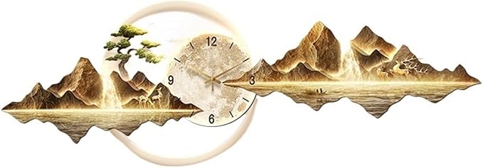 Light Luxury Clock Wall Aesthetic Creative Led Wall Watch Nordic Living Room Home Decoration(D,100x35cm)