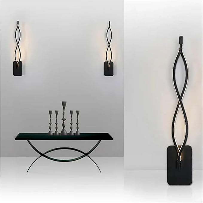 Modern Minimalist LED Wall Lamp Home Indoor Decor Wall Sconce for Living Room Bedroom Bedside Lustres Backgroud Light Decoration(Natural White,A-Black Small)