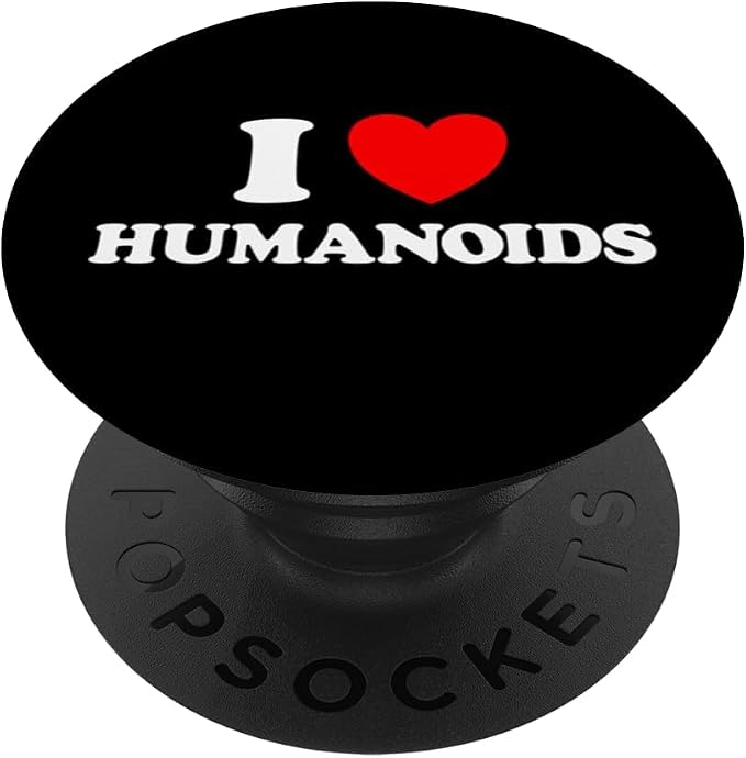 Humanoid Heart Funny Cute Embodied AI Bot Robot Being Fan PopSockets Adhesive PopGrip