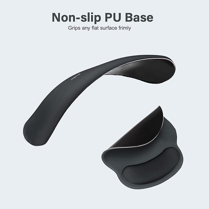MOSISO Wrist Rest Support for Mouse Pad&Keyboard Set, Slate Gray | Circle Curved Ergonomic Mousepad Non-Slip Base Home/Office Pain Relief&Easy Typing Pad with Soft Cloth&Silicone Lining