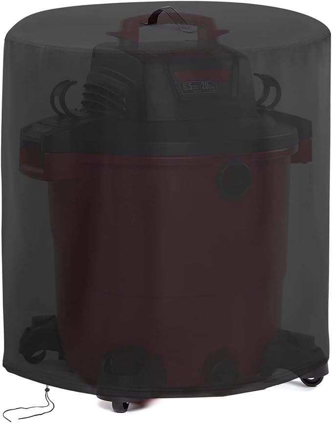 Kingling Cover for Shop Vac, Wet and Dry Shop Vacuum Cleaners Dust Cover Protection for 6 Gallon Shop Wet Dry Vacuums Black - 16''D x 20.8''H