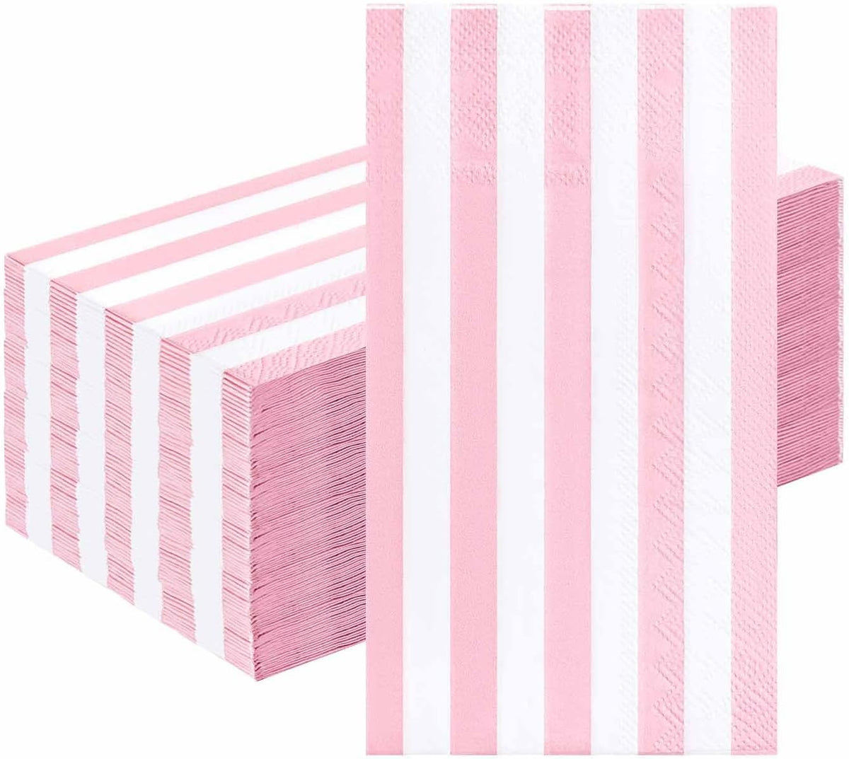 HEIPINIUYE 25 Pieces 3-ply Striped Paper Napkins Light Pink and White Guest Towels Disposable Hand Towels for Bathroom Wedding Birthday Baby Shower Dinner Napkins Disposable