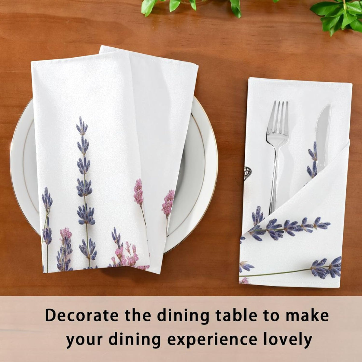 Blueangle Pink Wild Flowers Cloth Napkins, Set of 1,20x20 Inch Heavy Duty Fabric for Holiday Parties & Dinner Table Decor（11）