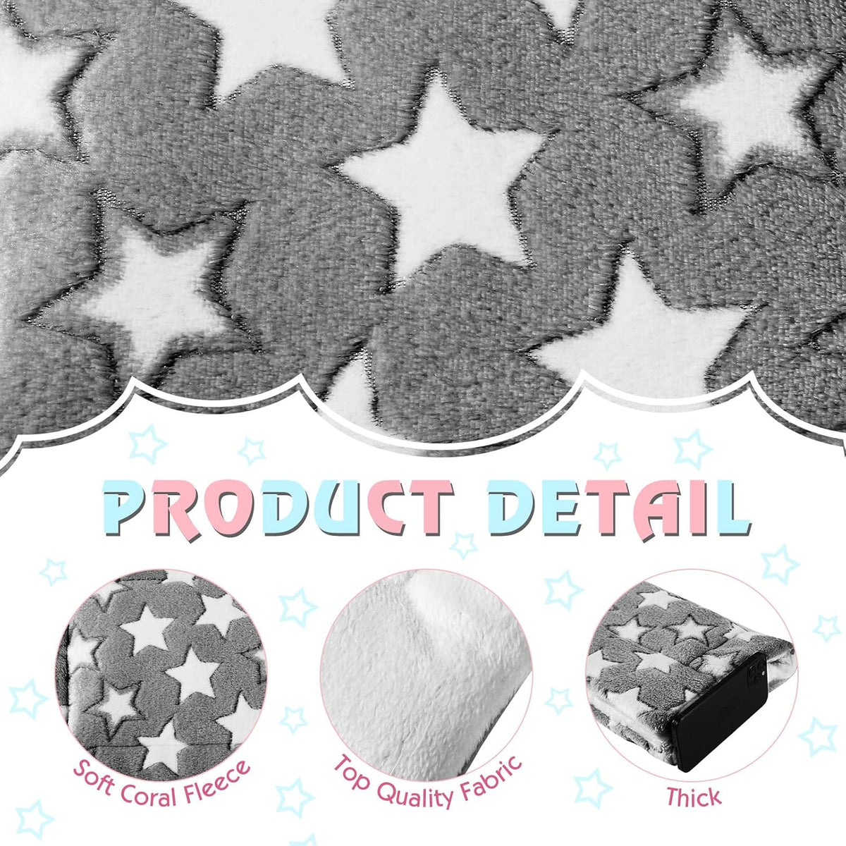 Haull 4 Pcs Waterproof Guinea Pig Bedding Soft Dog Cat Bed Crate Mat Small Animal Plush Cage Liners Rabbit Bunny Kennel Pad Reversible Cozy Pee Thickened Hamster Pad(Cute Star,13 x 10 Inch)