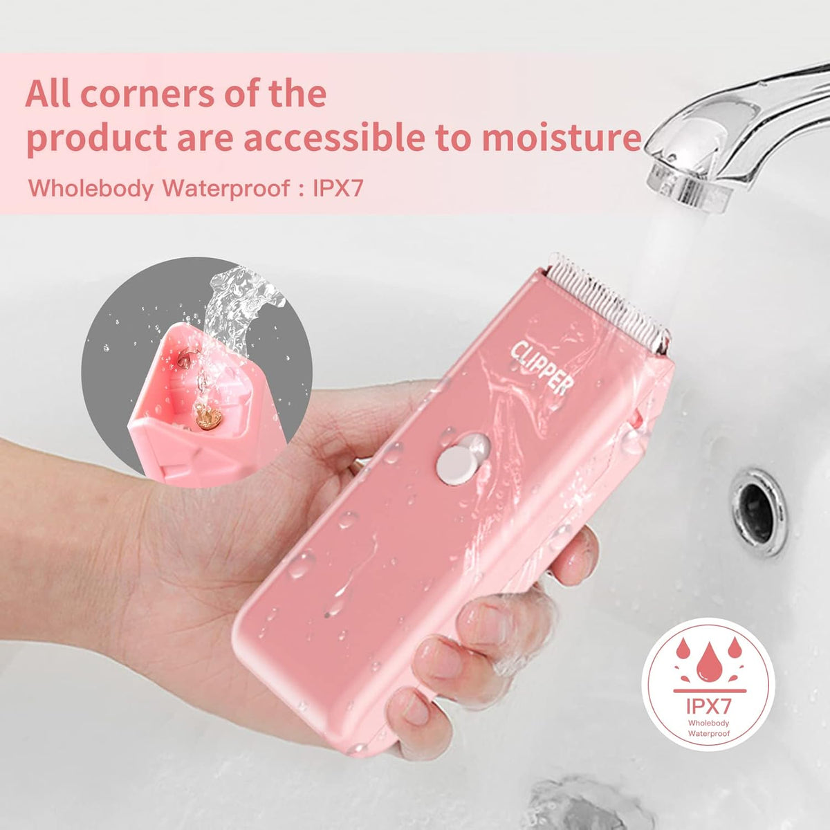 Pink Dog Cat Clippers, Home Professional Cordless Cat Grooming Tools for Dog Thick Coat Clippers, Low Noise Pet Hair Trimmer Kits with 9-Pieces