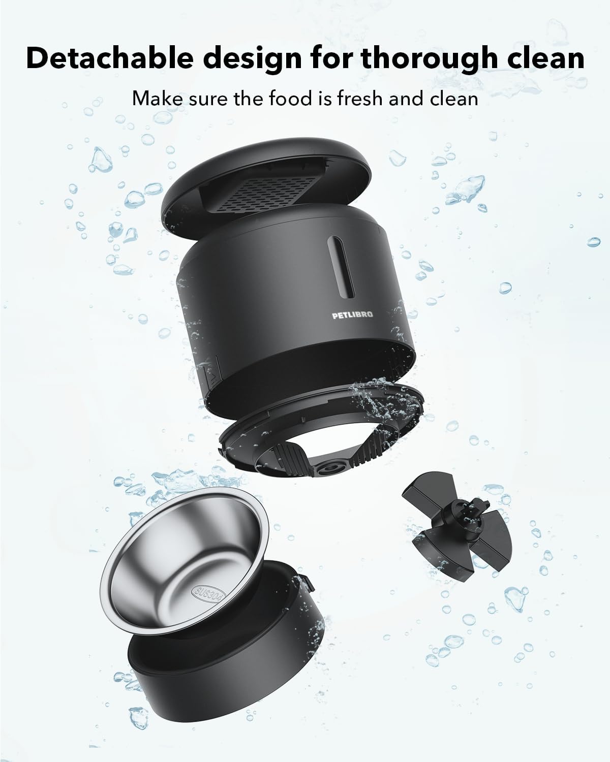PETLIBRO Automatic Cat Feeder – 3L Programmable Pet Food Dispenser with Airtight Storage, Timed Portion Control, Voice Meal Call & Dual Power Supply, Clog-Free Healthy Feeding for Cats & Small Dogs