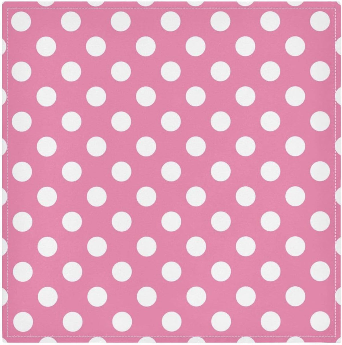 Pink Polka Dots Cloth Napkins Set of 4, 20x20 Inch Reusable Polyester Dinner Napkins, Soft Washable Table Napkins for Wedding Party Holiday Kitchen Decor