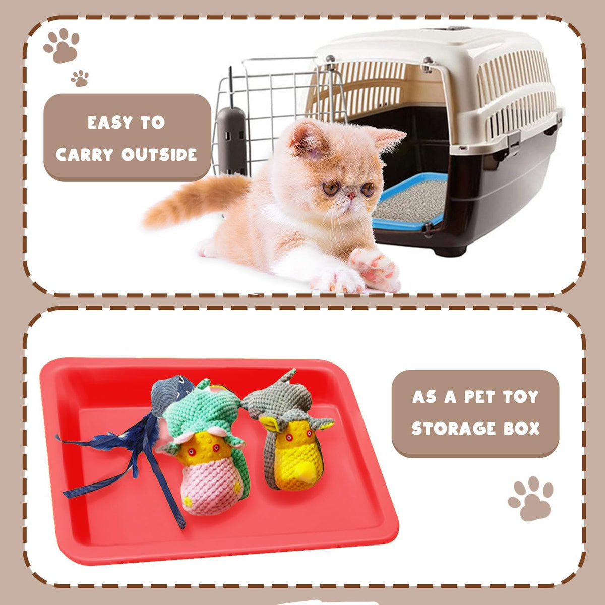 3 Pcs Kitten Litter Box with 1 Scoop,9.6" Plastic Portable Nonstick Small Litter Pan Low Entry Waterproof Bunny Cat Litter Box,Multi Color Litter Tray Travel Toilet for Small Pet Guinea Pig Rabbit