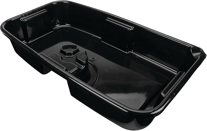 Performance Tool W4079 11-Quart Oil Drain Pan, Chemical-Resistant, Oil Filter Stand, Black