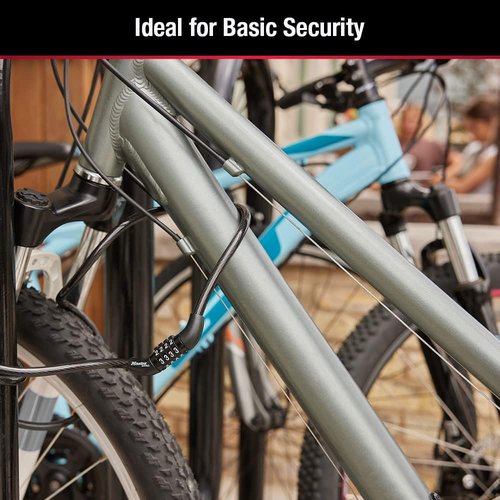 Master Lock Bike Lock Cable - Durable Combination Security | Black, 8143D