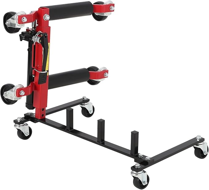 Car Dolly Storage Rack - Heavy Duty 4 Wheel Dolly Holder with 360° Swivel Casters, Universal Jack Stand Organizer for Garage Workshop Auto Repair Shop, Space Saving Tool Storage