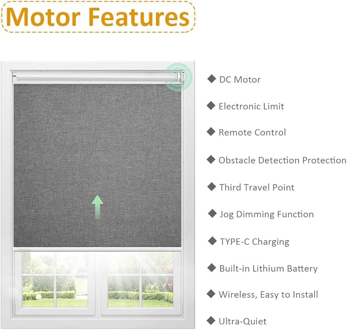 Solar ZigBee Smart Roller Shade Motor for 1.5" Tube (38mm) | Rechargeable Electric Blind Motor Kit | Wire-Free Retrofit Driver | Compatible with Alexa & Google Home (Hub Required) (2.0 N.m Torque)