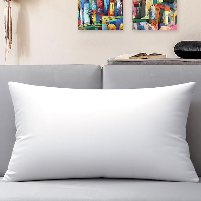 JIEITIVE Throw Pillow Inserts Hypoallergenic Premium Pillow Stuffer Square Form for Decorative Pillow Covers Cushion Set of 1-12 x 20 Inches