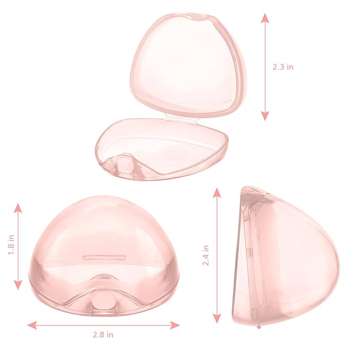 Accmor Pacifier Case, Pacifier Holder Case, Pacifier Container for Travel, BPA Free,Transparent Pink, 6 Pack