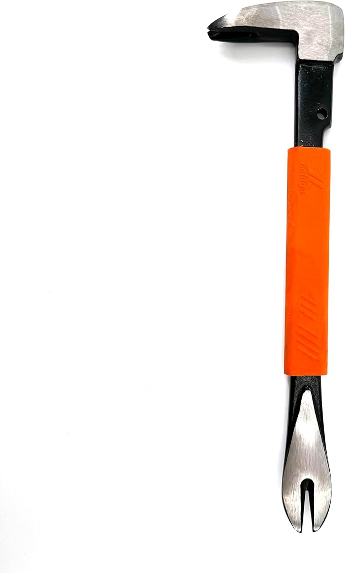 25-346 8'' Precision Nail Puller Cats Paw Pry Bar, Forged High Carbon Steel & Ergonomic Soft Grip, Crow Bar Tool for Prying, Scraping, Lifting, Pulling