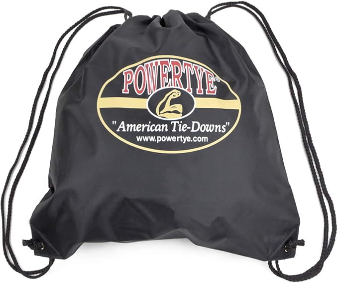 PowerTye 1 inch x 15ft Rubber Handle Silver Ratchet Straps with 4 inch S-Hooks & Storage Bag - 500 lb. W.L.L., Ideal for Motorcycles, Truck Beds, Trailers & Cargo, Made in USA - Black (4-Pack)