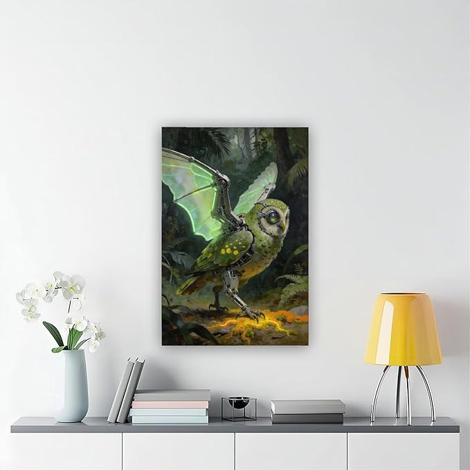 Framed Cyber Fantasy Wall Art for Living Room And Home Office Modern Sci Fi Nature Inspired Decor 12x18inch(30x45cm)