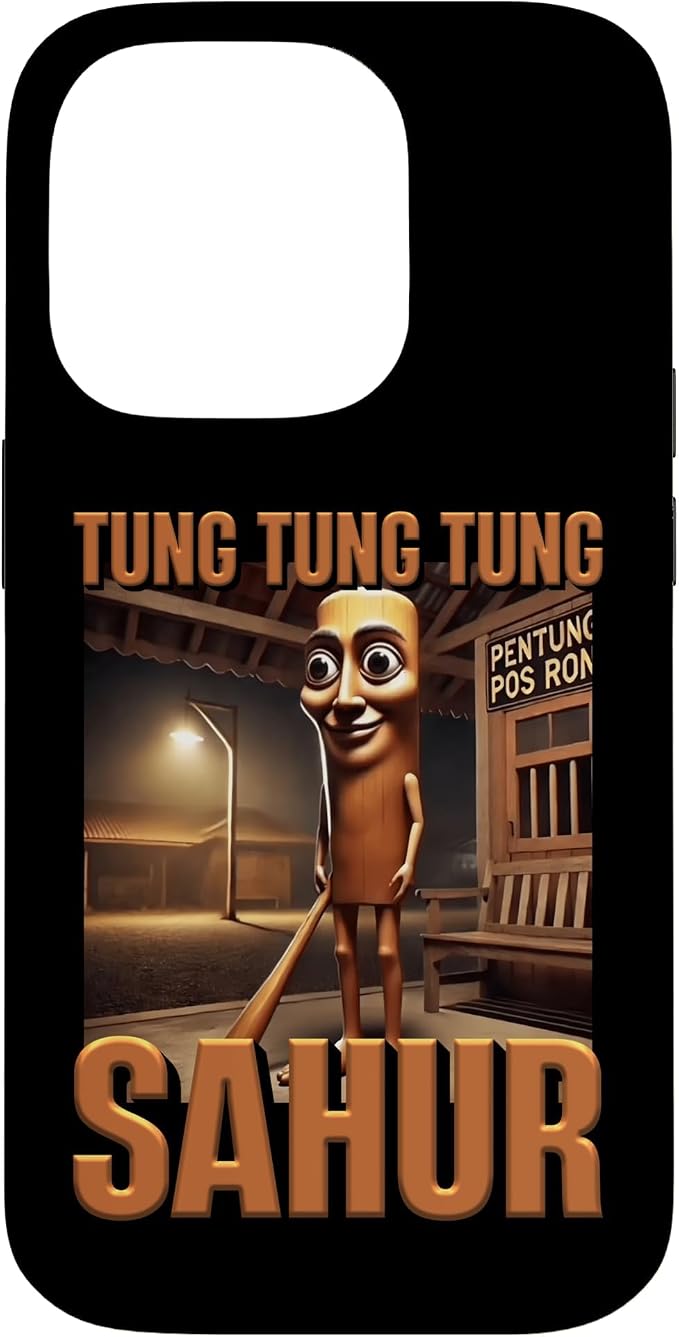 Internet Hilarious Meme AI Character Tung Tung Tung Sahur Case for iPhone 14 Pro