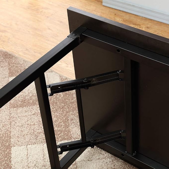 Need Home Office Desk - 62 Inches Large Computer Desk Sturdy Black Table Foldable Desk Gaming Computer Table No Assembly Required AC5CB 62inch | Black Frame Writing Gaming Work Table/Foldable Home Office Desk/Sewing Table, No Assembly Required