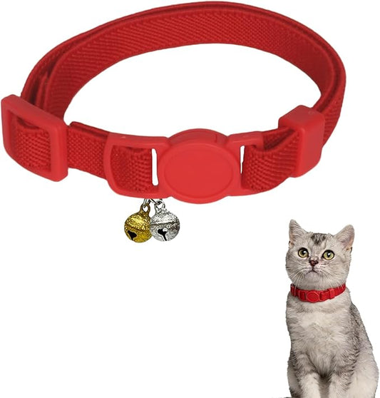 Breakaway Cat Collar with Bell, Safety Buckle Kitten Collar, Elastic Strech Quick Release, Adjustable Lightweight Collars for Girl Boy Cats, Pet Supplies, Accessories, Gifts Red