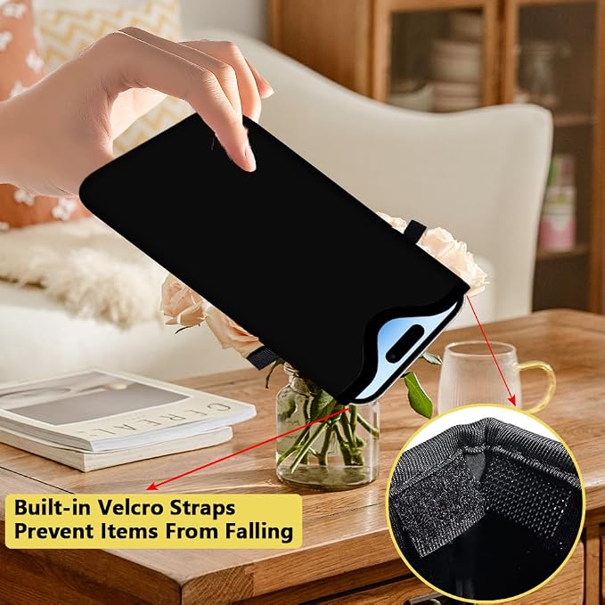 Neoprene Cell Phone Sleeve Pouch with Adjustable Strap Neck Lanyard Fits Most Smartphones 7.1 x 3.9 Inch Black Phone Sleeve Waterproof Carrying Cellphone Crossbody Case Bag for Women Men