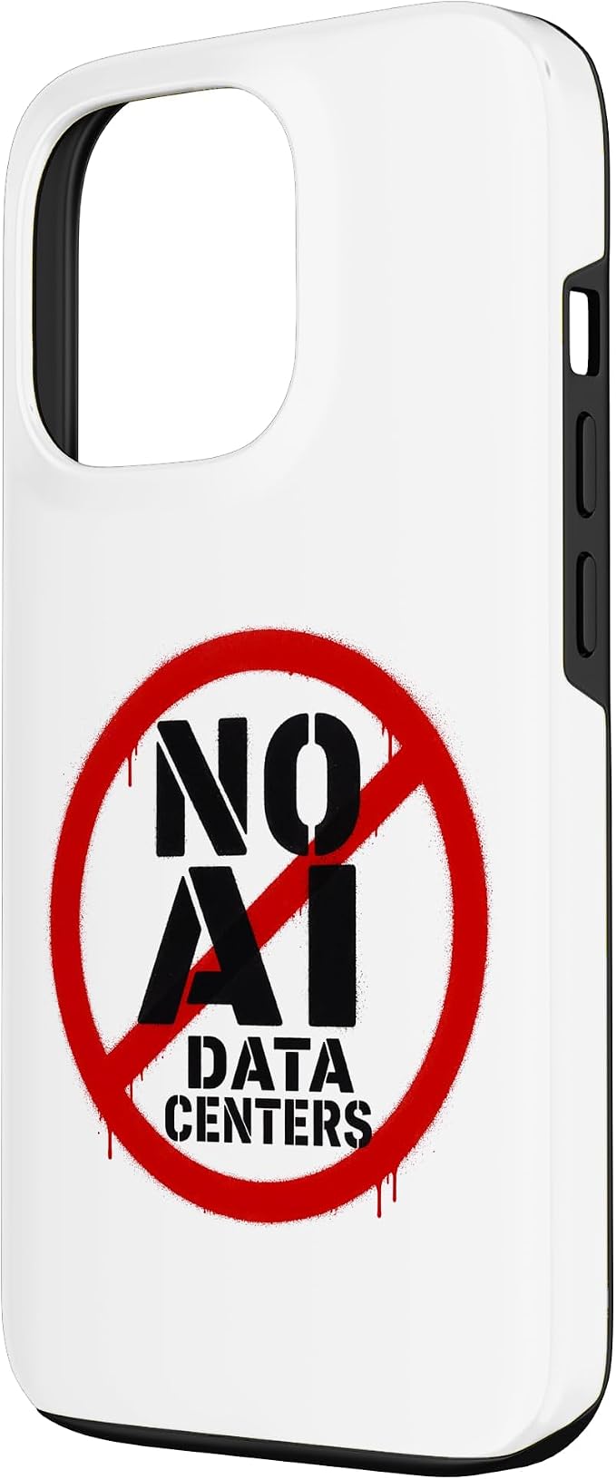No AI Data Centers ��� Simple Minimal Spray Paint Style Text Case for iPhone 13 Pro