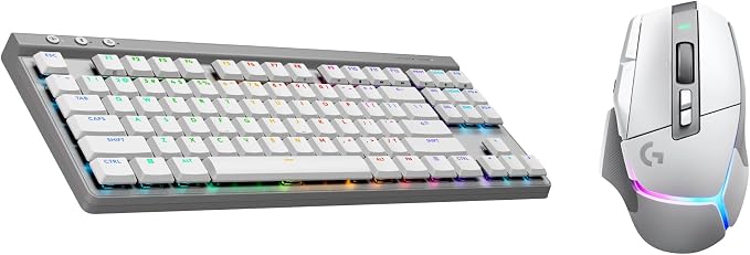 Logitech G502 X Plus Lightspeed Wireless Gaming Mouse + G515 TKL Wireless Gaming Keyboard (Tactile) Bundle: White