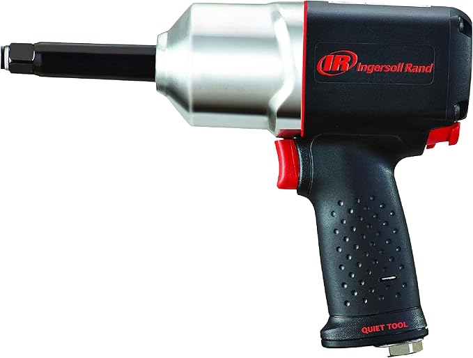 Ingersoll Rand 2135QXPA-2 1/2" Quiet Air Impact Wrench, Pistol Grip, 2" Extended Anvil, 780 Ft-Lbs Max Reverse Torque