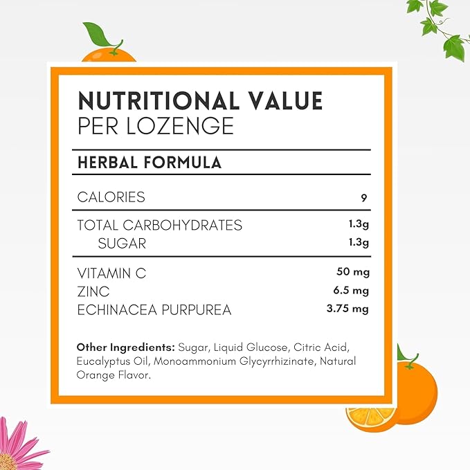 HERBION Naturals Zinc, Echinacea & Vitamin C Lozenges 25 CT - Dietary Supplement for Adults & Children 5+ - Promotes Wellness for The Whole Family (25 Count (Pack of 1), Orange)