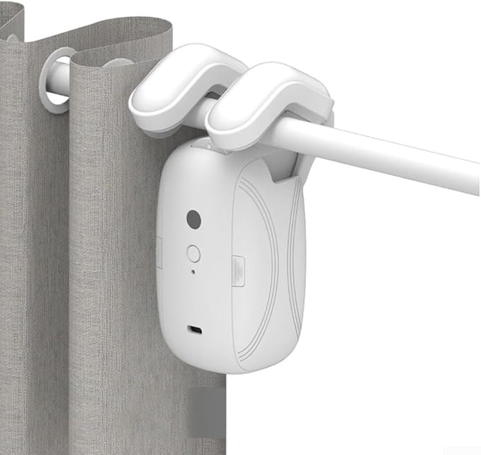 Automatic Smart Curtain Opener with Remote Control, Automatic Curtain Opener and Closer Smart Curtain Opener Electronic for Roman Rod/U/T Rails(2PC Roman Pole)