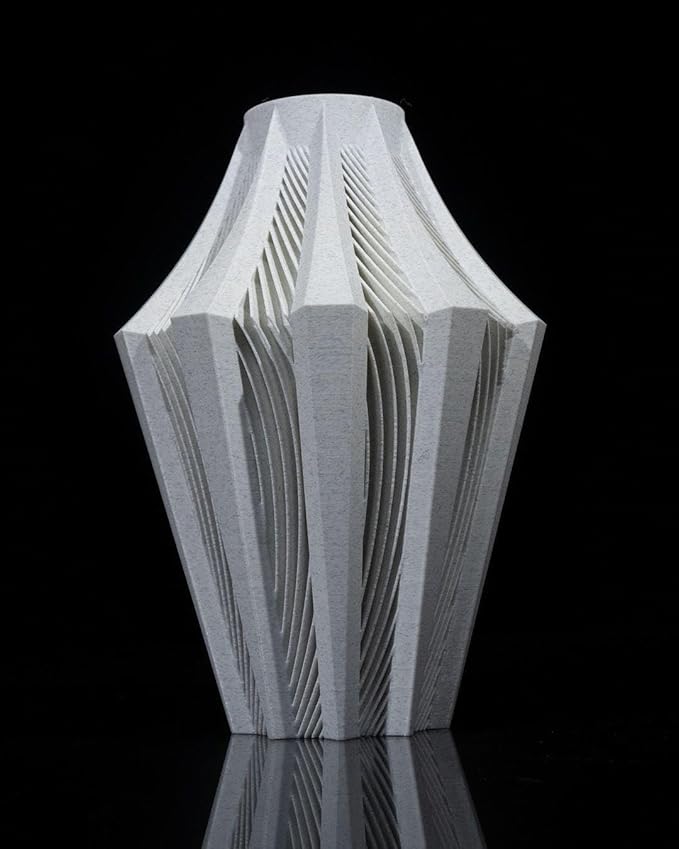Aether Gray Vase – Modern Architectural Design | Eco-Friendly Home Decor (Primary color:Orange;)