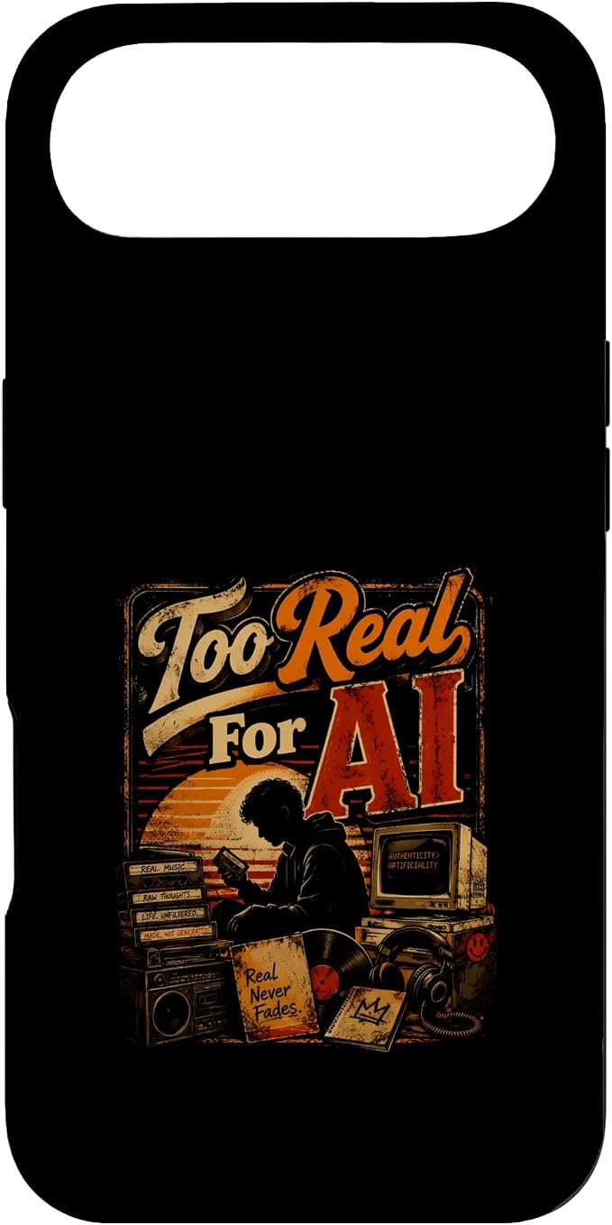 Too Real for AI - Authentic Music Lovers Case for iPhone Air