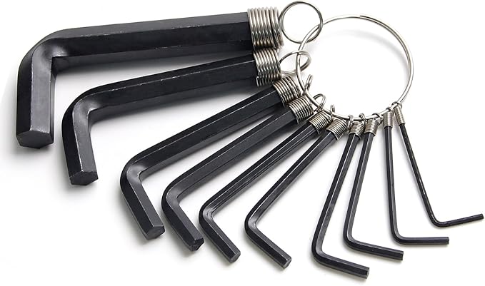 Utoolmart Hex Key Set, 10 in 1 Metric L Shape Hexagon Head Wrench with Ring for Repair Tool (Black)