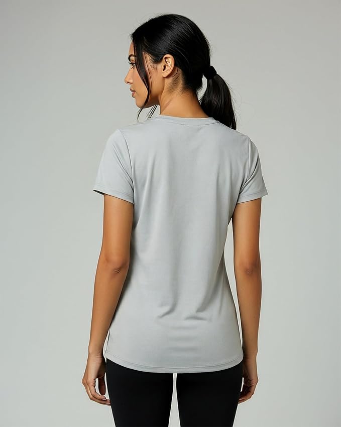 5 Pack Women's Dry Fit V Neck Workout Tops T Shirts Athletic Gym Yoga Tees | Available In Plus Size, Cooling Moisture-Wicking, Short Sleeve, Quick-Dry, Fitness, Stretch, Exercise, Running, Hiking