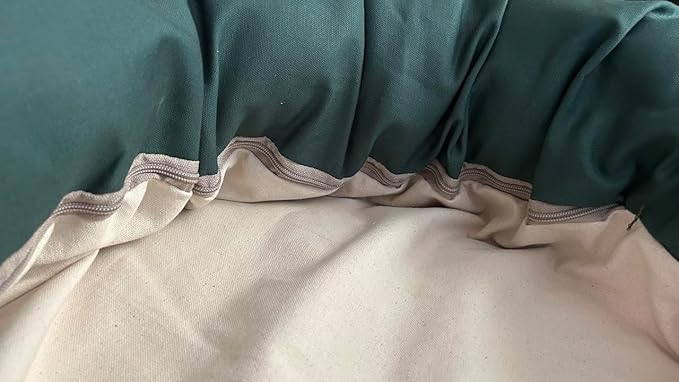 Organic Cotton Canvas Dog Bed: Removable Cover, Natural Fill - Made in USA (Sage Green, Medium 28" x 8" inches)