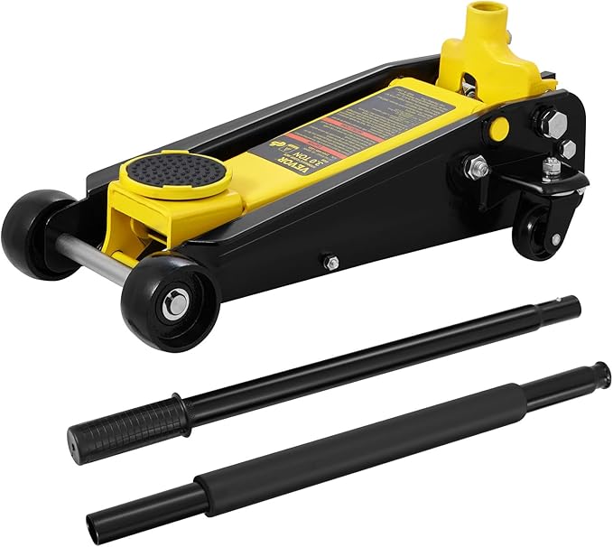 VEVOR 3 Ton Low Profile Floor Jack for All Terrain Vehicles, Heavy-Duty Steel Racing Jack with Quick Lift Pump, 5.12"-20" Lifting Range, 3.0 tons